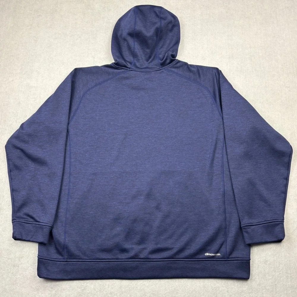 adidas Team Issue Hoodie Sweatshirt Mens 2XL Royal Blue Climawarm Fleece Logo